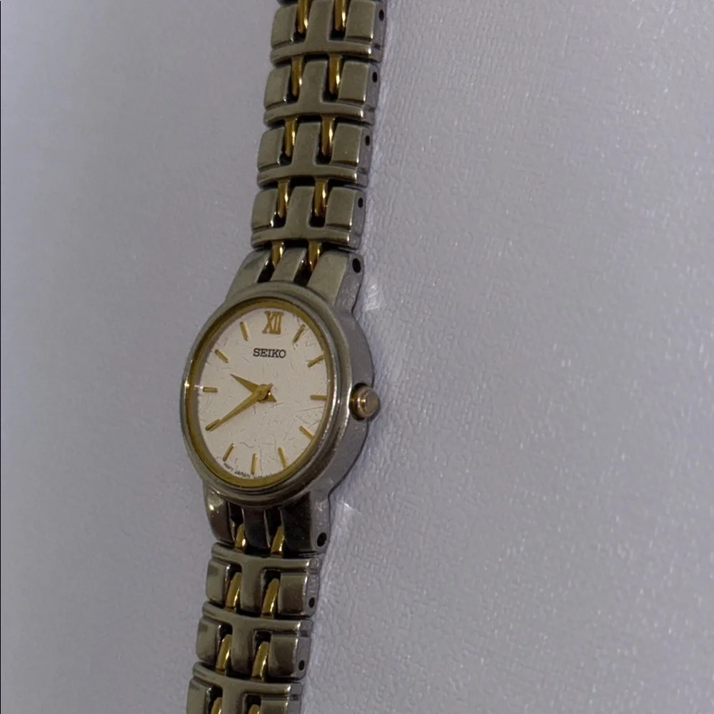 Seiko White Dial Two-Tone Stainless Steel Women's Watch
